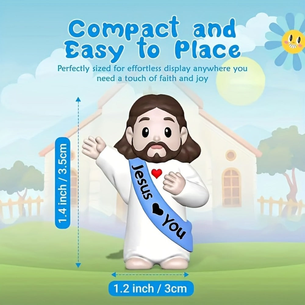 Mini Christian Statues Bulk 50pcs God Bless You Colorful Crosses Vintage Religious Figurines for Entryways, Bedrooms and Living Spaces
