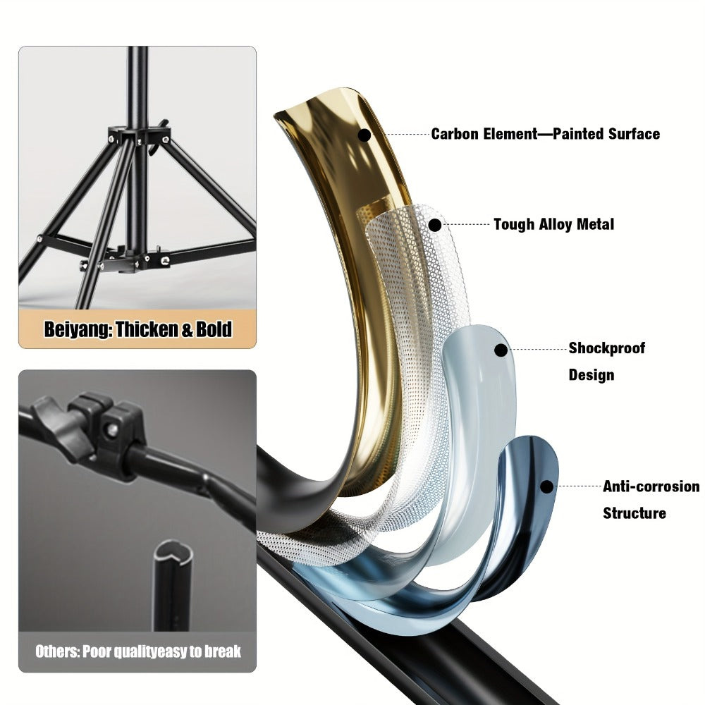 Backdrop Stand BEIYANG 20 x 10-Foot Three-Tripod Corner Kit with Twin Crossbars and Six Spring Clamps