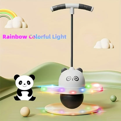 LED Pogo Ball with 80cm Handle, 43cm Bounce Board, Thick Pedals and Pink or Black Color Options