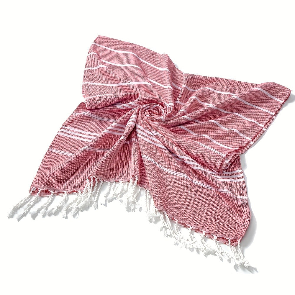 Striped Beach Towel in Ten Color Labels with 90 x 180 cm Source Size for Pool, Travel, Gym and Everyday Use