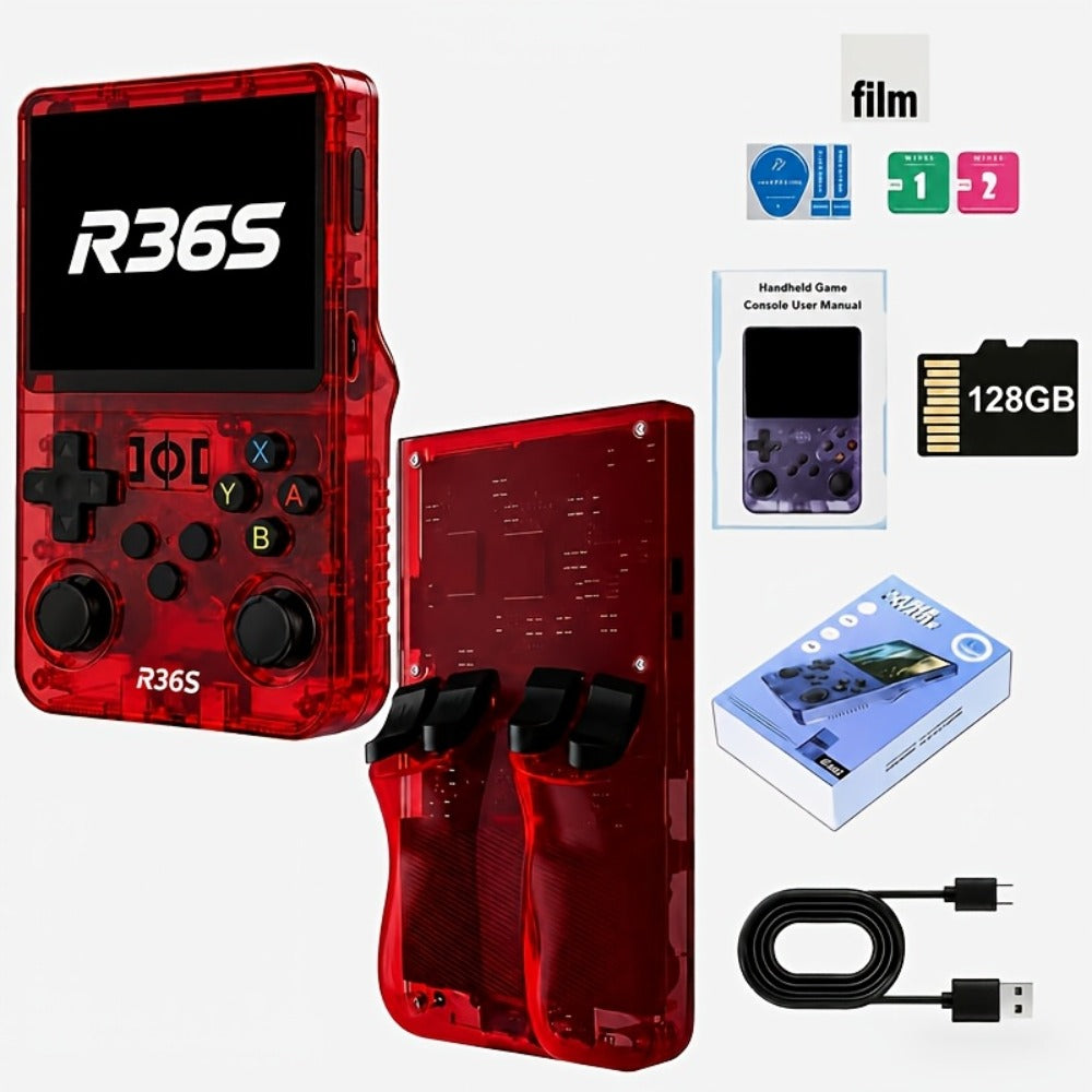 Retro Handheld Game Console R36S2 with 3.5-Inch IPS HD Screen, 3000mAh Battery, TF Card Expansion & HD TV Output – Portable Plug and Play Emulator Gaming Device, 5 Colors, Gift for Kids & Adults
