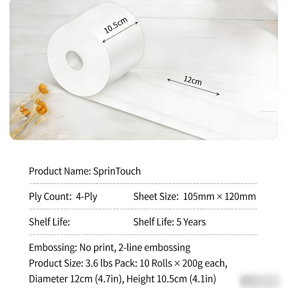Four-Ply Toilet Paper Rolls in One, Two or Three Packs, Thick Undyed Bathroom Tissue for Home or Office Use