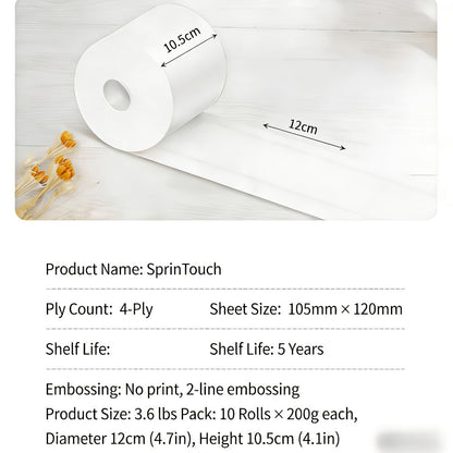 Four-Ply Toilet Paper Rolls in One, Two or Three Packs, Thick Undyed Bathroom Tissue for Home or Office Use