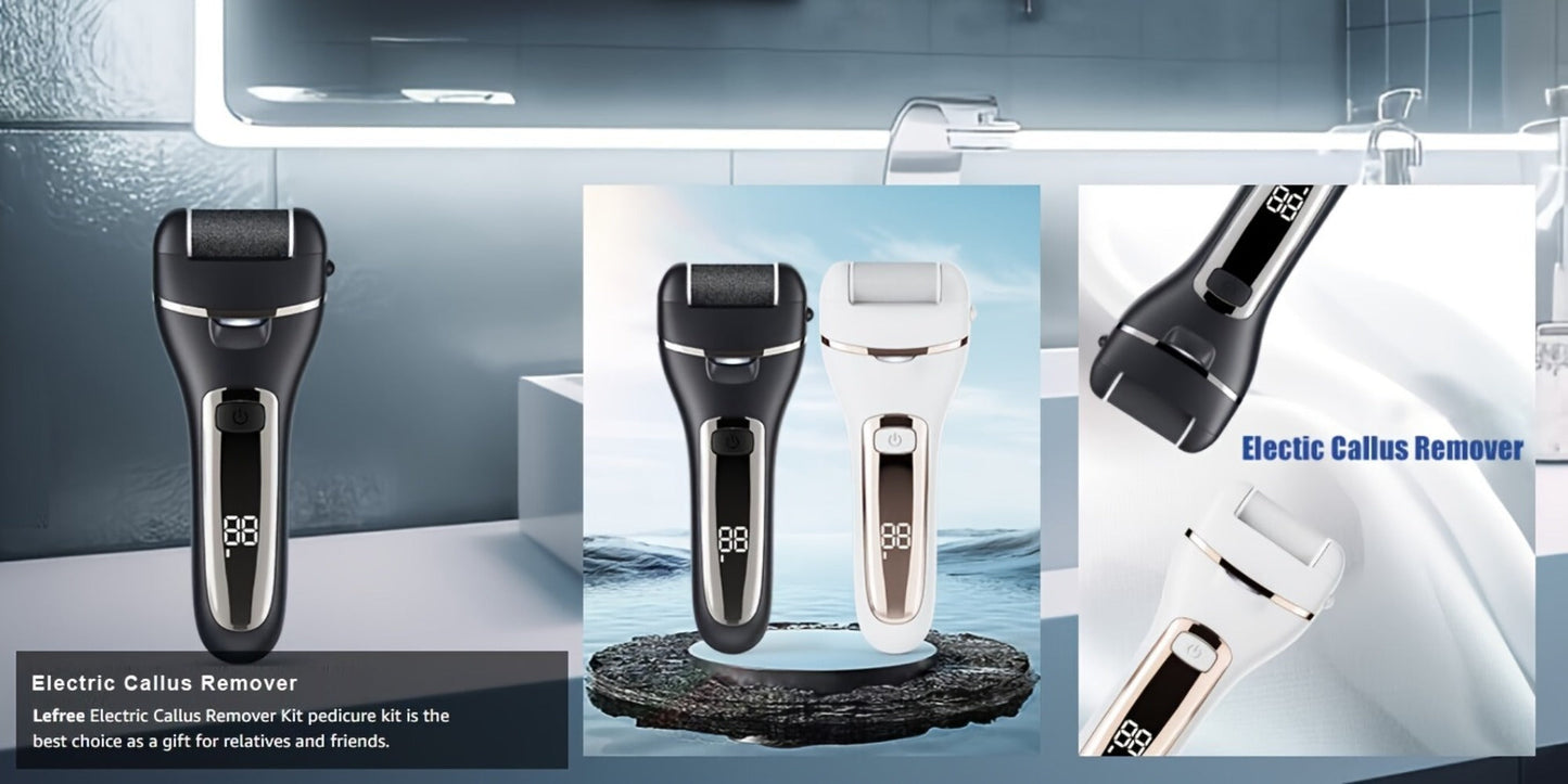 14-in-1 Rechargeable Electric Foot File Kit with Three Roller Heads and Three Color Options