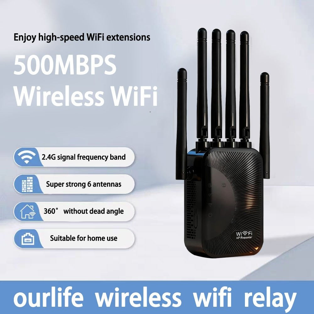 WiFi Range Extender Ourlife 1300Mbps Dual-Band 2.4/5GHz with Six Antennas and Five Color Configurations