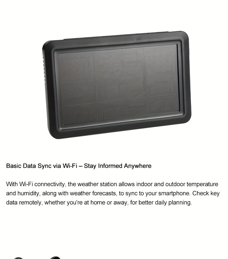 7-in-1 WiFi Weather Station with 7.5-Inch Color Display, Rain Collector, Wind Sensors and Tuya App