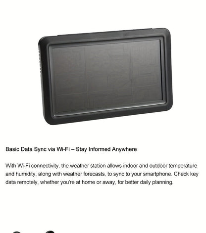 7-in-1 WiFi Weather Station with 7.5-Inch Color Display, Rain Collector, Wind Sensors and Tuya App