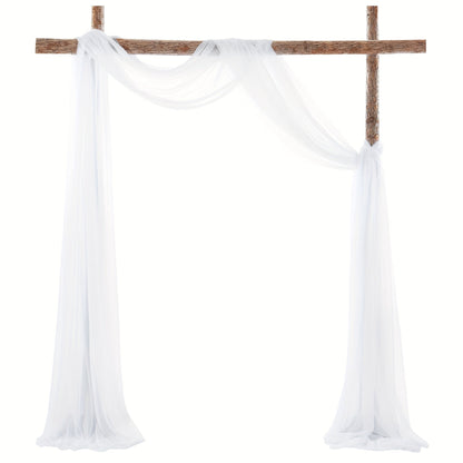 Sheer Yarn Drapery Curtain Party Backdrop 31.5" x 315" – Encrypted Gauze Flutter Streamer for Gender Reveal, Wedding, Birthday, Bridal Shower, Indoor & Outdoor Background Decoration | Reusable & Easy Hang