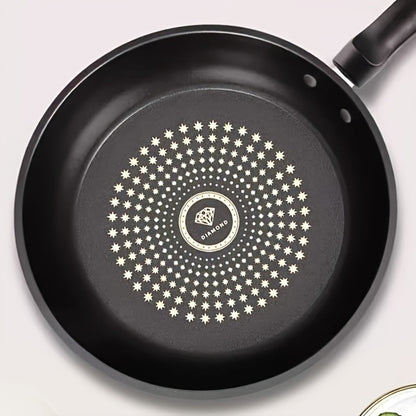 Cast Iron Frying Pan Non-Stick with Lid 9.45 Inch - Powder Coated Skillet Compatible with Induction Gas Electric Stove, Smoke-Reducing Healthy Cookware for Fried Eggs Steak Pancakes, Red Cast Iron Pan
