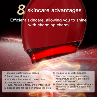 Handheld Beauty Device 3-in-1 Skincare Modes - USB Rechargeable Facial Care Tool with Color Light Therapy, Ergonomic Design, Multifunctional Face Massager for Home Skin Rejuvenation Anti-Aging