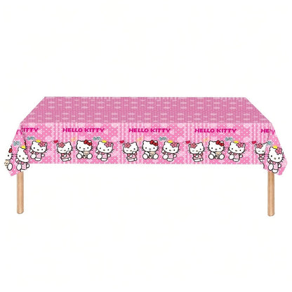 Hello Kitty Party Supplies Set 41pcs Pink Disposable Plates Napkins Tablecloth Birthday Decoration Kit