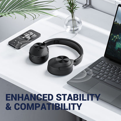 Hybrid ANC Over-Ear Wireless Headphones Hi-Fi Audio 45mm Drivers Memory Foam Ear Cups 30H Playtime ENC Microphone Bluetooth 5.3 for Travel Work Study Home Office