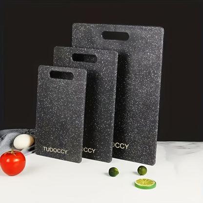 Plastic Cutting Board Set 3 Piece – BPA-Free Kitchen Chopping Boards with Easy-Grip Handle, Non-Porous Surface, Two-Tone Color-Coded Large Medium Small Sizes for Meat Vegetables Fruits