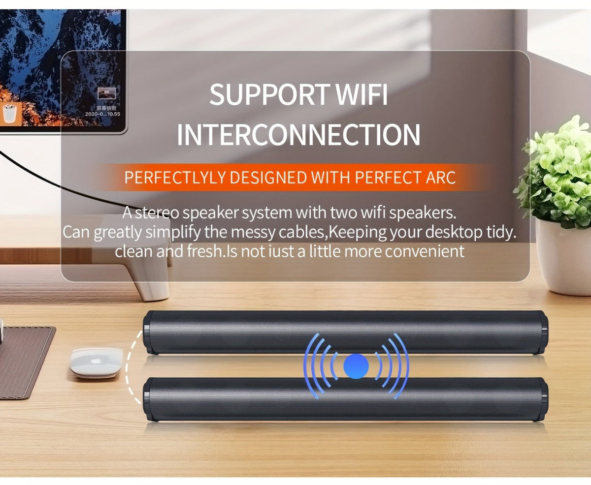 4D Surround Sound Subwoofer Speaker, Wireless & Wired, USB Plug & Play, Party Speaker for Laptop
