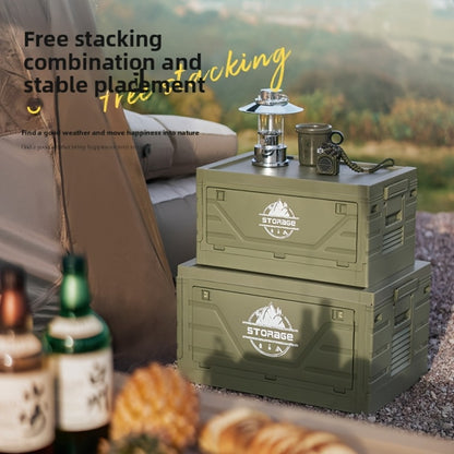 Foldable Storage Box Car Trunk Organizer – Large Capacity Collapsible Plastic Bin with Lid for Camping, Outdoor, Home & Vehicle Use, Portable Folding Crate with Table Function