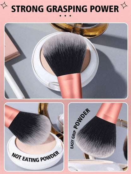 Makeup Brush Set, 23-, 44- or 47-Piece Nylon Bristle Kit with Blending Sponges and Leopard, Beige or Black Bag