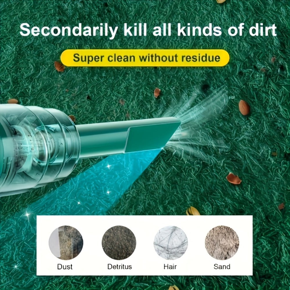 Handheld Vacuum Cleaner with 3KPa Suction, USB Charging, Long Reach Tube, Brush Head and Spare Filter