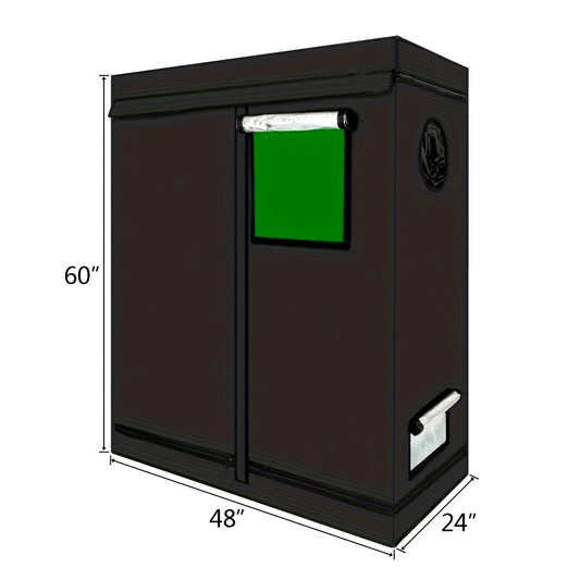 Grow Tent 120x60x180cm Hydroponic Indoor Plant Tent Dismountable with Observation Window, Black