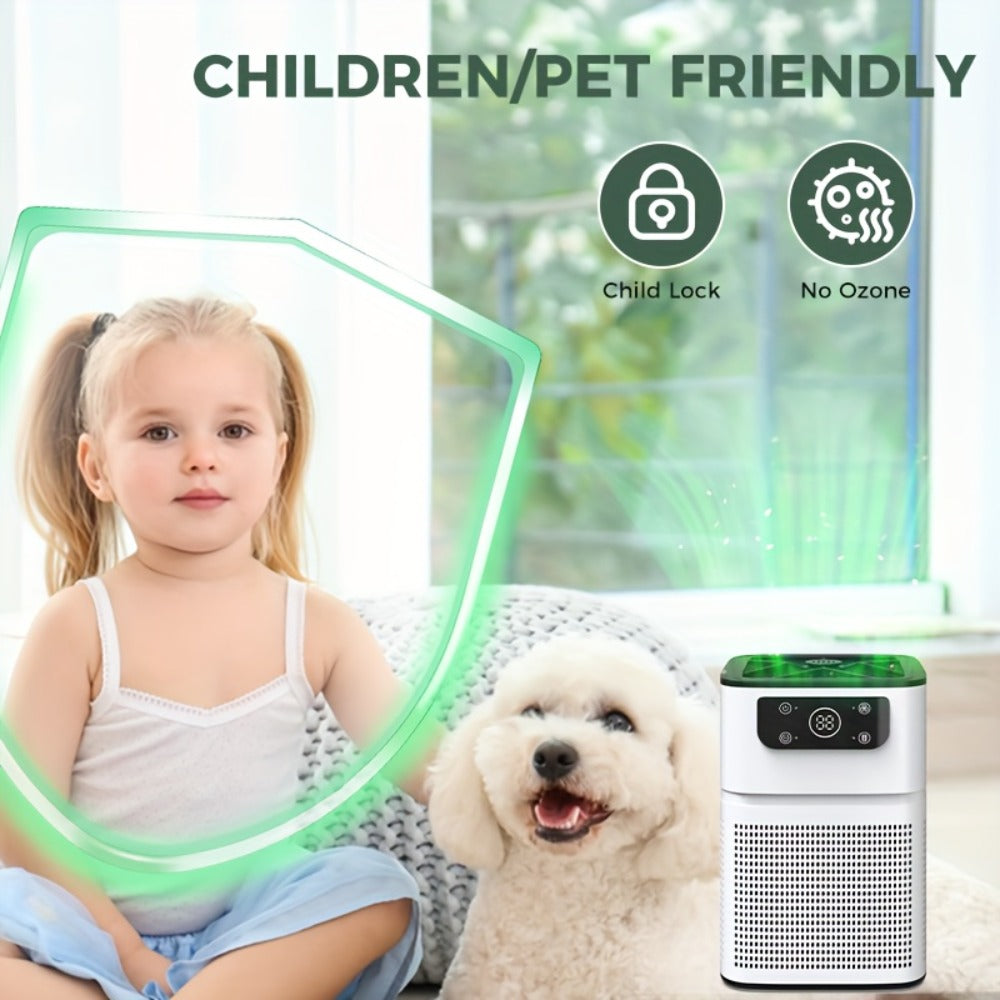 Air Purifier with HEPA Filter, Aroma Function, Quiet Sleep Mode and Compact White Room Design