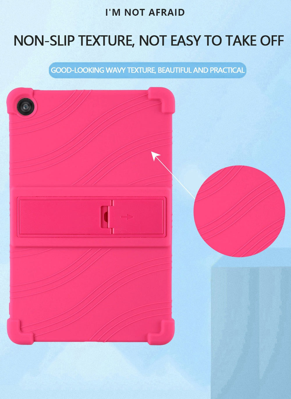 T-Mobile Revvl Tab 2 10.1-Inch Soft TPU-Labeled Tablet Case with Kickstand in Black, Blue or Rose Red