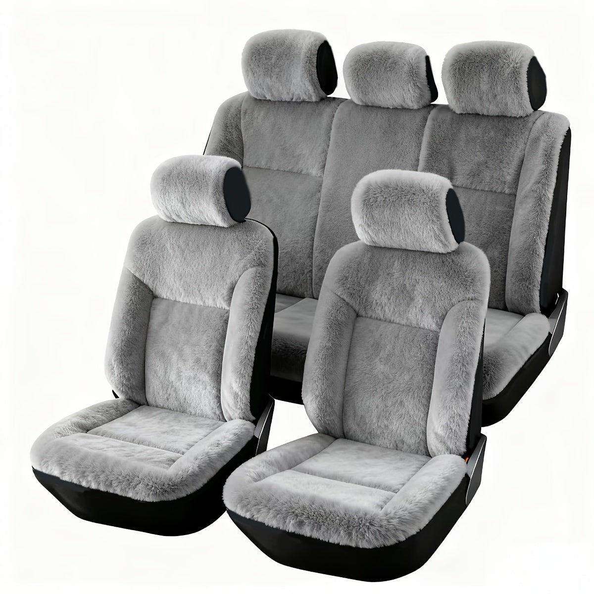 Car Seat Covers 5-Seat Plush Full-Wrap Set with Front and Rear Coverage in Seven Color Options