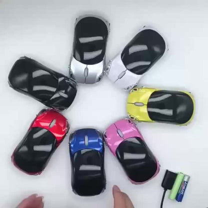 Novelty Car-Shaped Wired USB Optical Computer Mouse in Black or Red for Desktop and Laptop Use