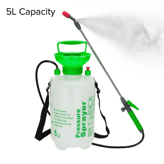 Garden Pressure Sprayer 1.32 Gallon Hand Pump Sprayer with Shoulder Strap Adjustable Nozzle for Plant Watering Lawn Care Pest Control