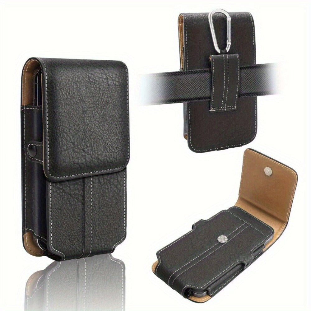 Vertical Belt-Clip Phone Holster with Card Slots for 5.2- to 7.2-Inch Phones in Black or Brown
