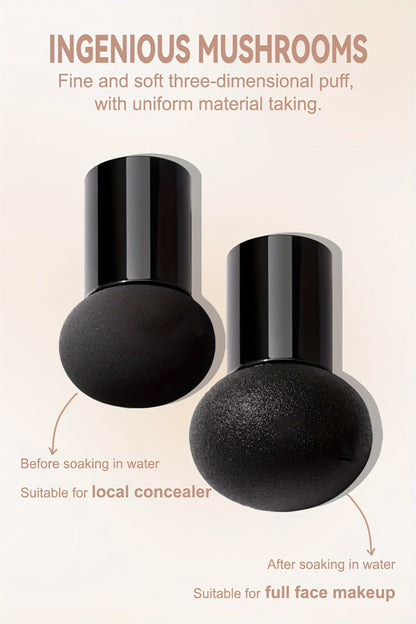 Floral Compact Air Cushion Foundation with Mushroom Puff Applicator and Ivory, Natural or Dark Shades