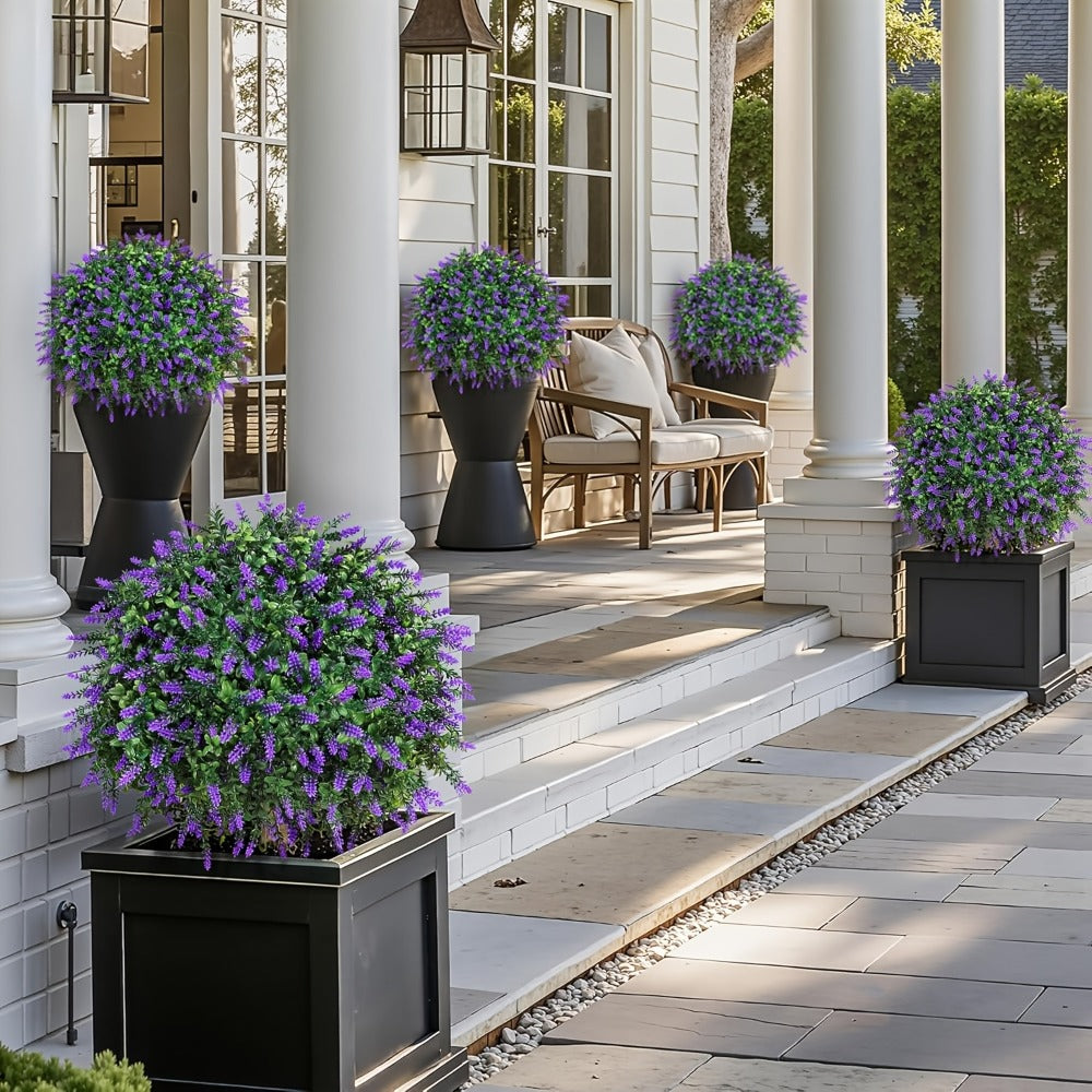 Artificial Floral Topiary Ball with Ground Spike, 22 or 23.6 Inch Height and Single or Two-Piece Style Options