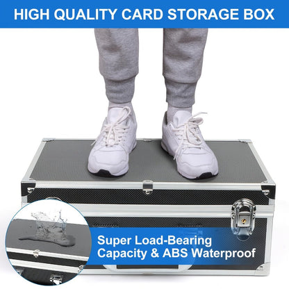 Aluminum Trading Card Storage Case with Key Lock and Three Interior Layout Options for Graded Slabs