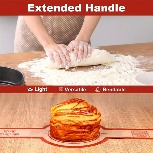 Silicone Bread Sling for Dutch Oven, 4pcs Reusable Baking Mat with Long Handles for Sourdough Bread, Nonstick Dough Transfer Liner, Loaf Pan Lifter for Proofing and Baking