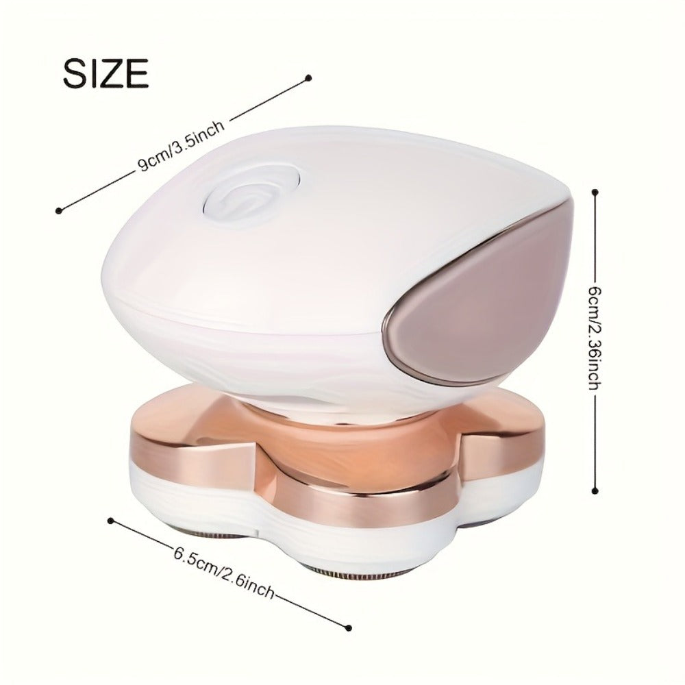 Women's Electric Shaver Full Body Hair Removal 4-Head 360° Rotating Wet Dry USB Rechargeable for Face Bikini Legs Arms Chest Underarms Travel-Friendly with Clipper Attachments