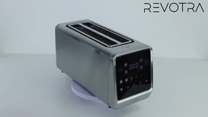 Long-Slot Four-Slice Toaster with Touch Screen, Six Shade Levels and Removable Slide-Out Crumb Tray