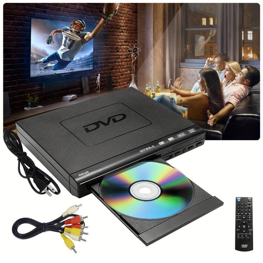 1080P Full Region DVD Player for Elderly, HD AV Output USB Direct Read Smart Error Correction, Easy Home DVD Player with Remote Control, Supports DVD CD VCD SVCD & USB Flash Drive