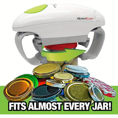 Electric Jar Opener & Bottle Opener – One-Touch Automatic Lid Opener for Arthritic Hands, Seniors & Weak Grip, Battery Operated, Heavy Duty