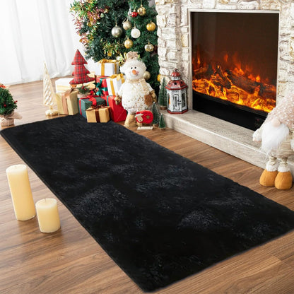 Area Rug Tie-Dye Shaggy Plush Design with Six Colors and Four Washable Sizes for Bedroom or Dorm