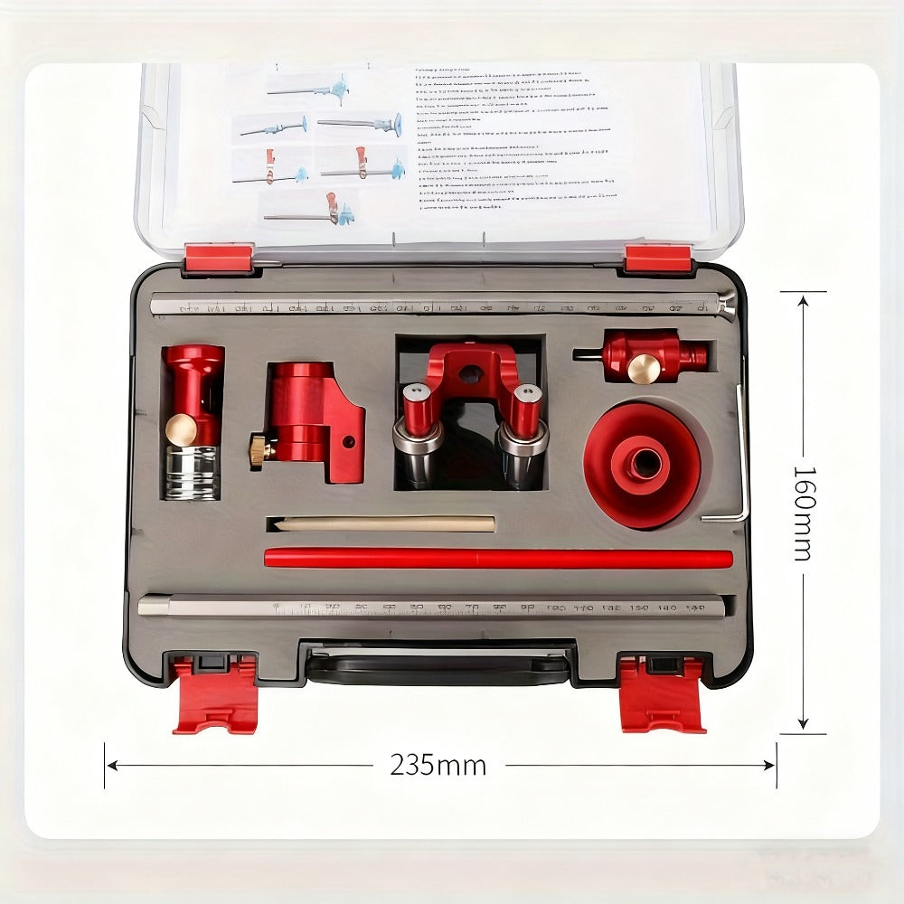 Three-in-One Woodworking Marking Tool Kit with Straight, Parallel, Arc and Height Layout Attachments
