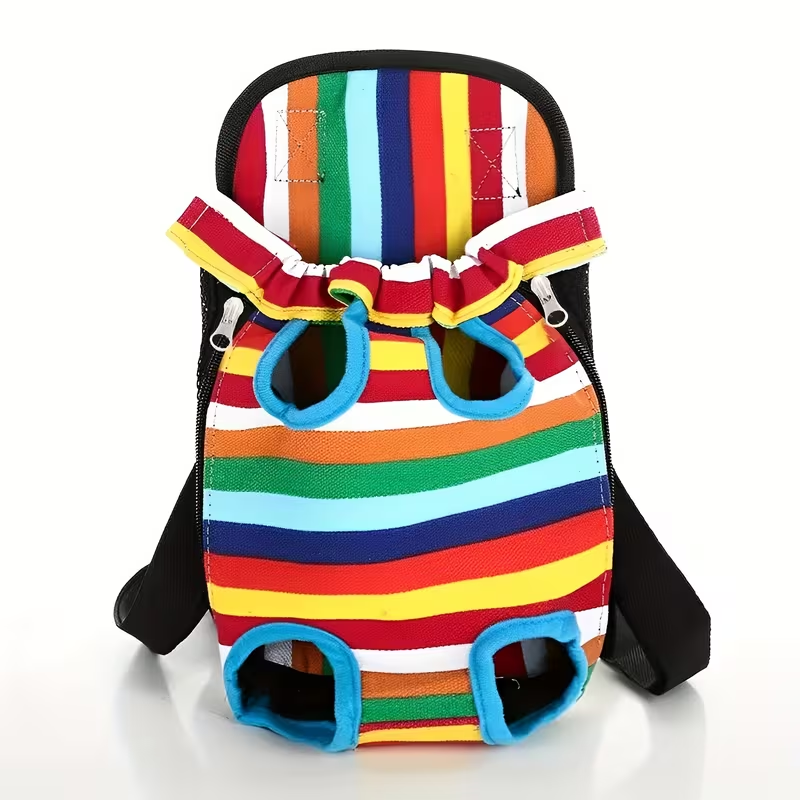 Dog Front Chest Carrier Backpack | Pet Carrying Bag for Small Dogs & Cats, Hands-Free Travel Hiking Cycling Outdoor Bag with Adjustable Straps, Breathable Mesh, Multi-Color & Multi-Size Options