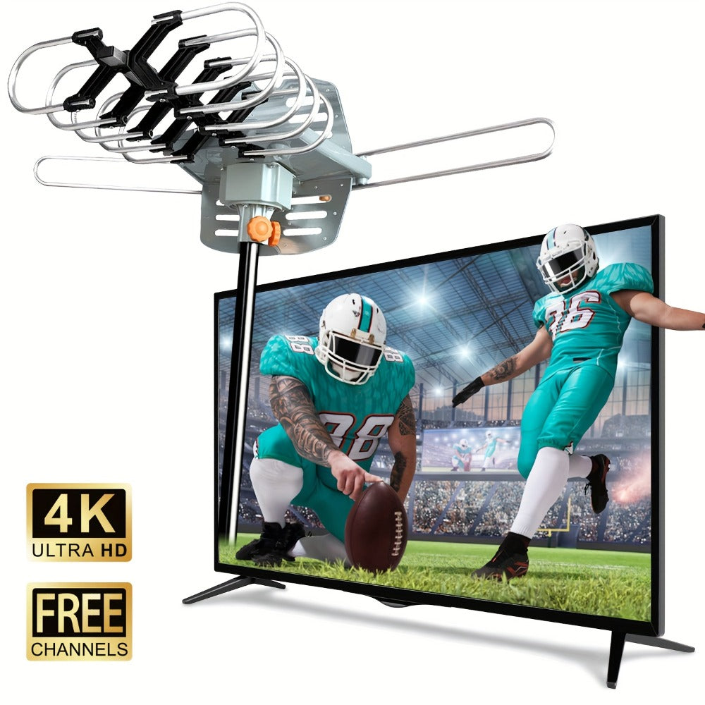Installation Rod Outdoor TV Antenna 150 Mile Range – 2026 Long Range 4K 1080p HD, VHF UHF Signal, Weather Resistant, Easy Attic & Rooftop Mounting, Smart TV Compatible