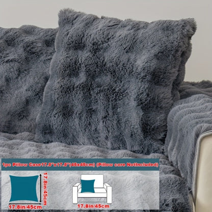 Sofa Cover Thick Faux Rabbit Plush Panels with Anti-Slip Feature for Seat, Armrest, Backrest or Pillowcase
