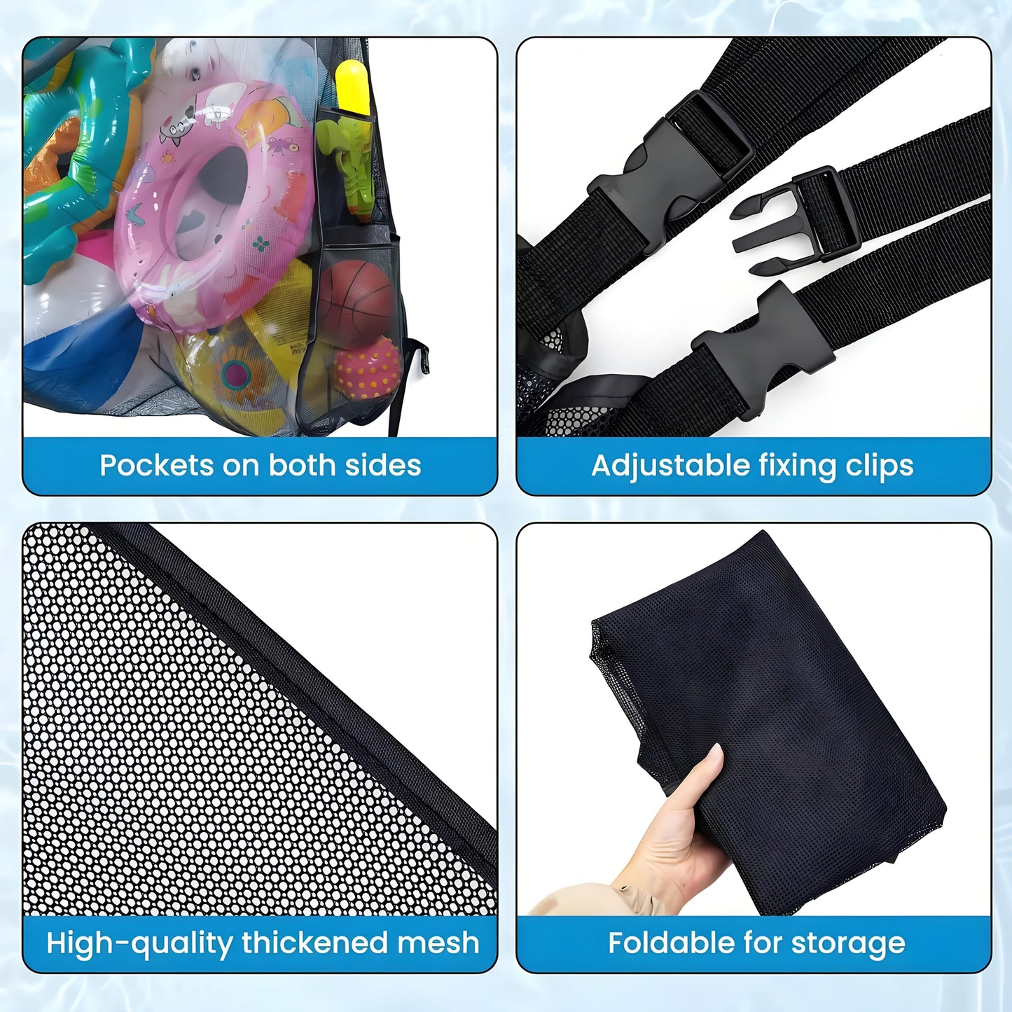 Pool Float Storage Bag – 60 Inch Large Mesh Drawstring Bag for Inflatable Pool Toys & Swimming Accessories