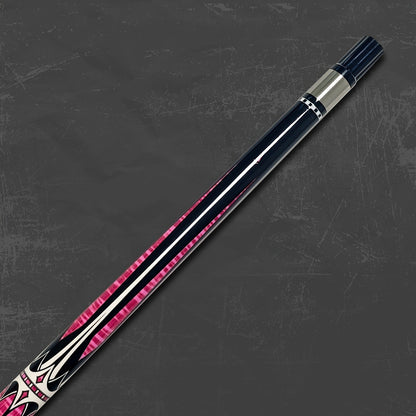 Two-Piece Carbon Fiber Pool Cue with Metal Joint, Wrap Section and Pink or Blue Graphic Designs