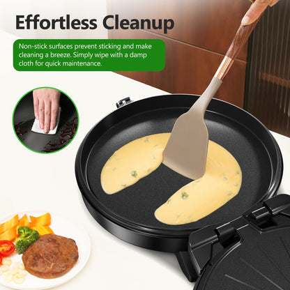 Electric Smokeless Indoor Grill 1500W, 2-in-1 Indoor Grill & Pizza Maker with 30-Min Timer, Auto Shut-Off, 180° Open Flat – BBQ Steak Veggies Quesadilla