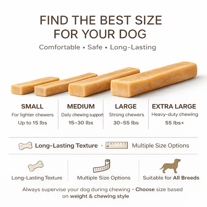 Himalayan-Style Hard Cheese Dog Chews in Small, Medium or Extra Large, Single or Four-Piece Packs