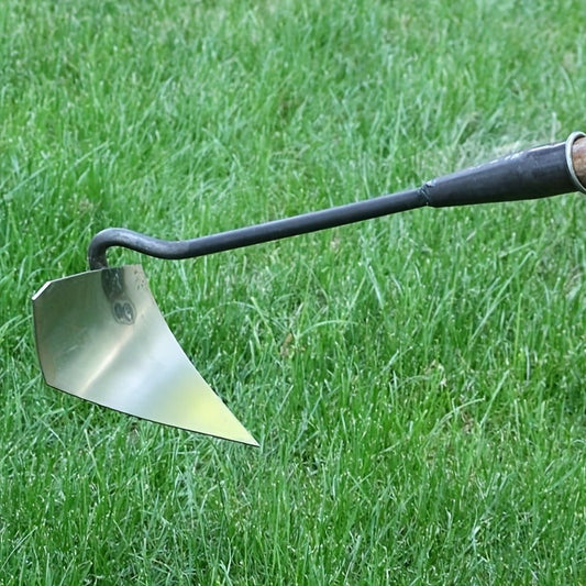 Garden Cultivator Manganese Steel Hand Plough Thickened Triangular Hoe for Plowing, Soil Loosening, Ditching and Fertilizing — Pointed Agricultural Tool for Vegetable Growing