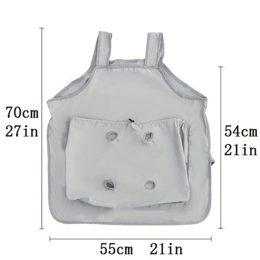 Cat Grooming Apron Restraint Bag with 4 Fixed Holes – Breathable Anti-Scratch Cat Bathing Bag for Nail Trimming, Ear Cleaning & Grooming, Portable Cat Care Wrap for Home & Vet Use