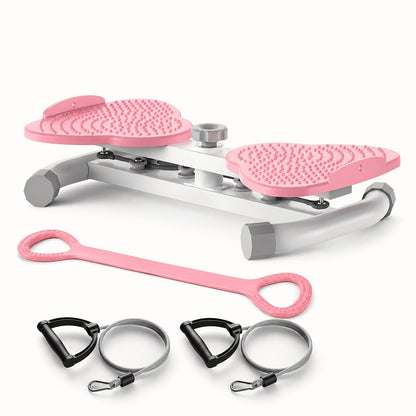 Fitness Equipment Waist Twist Stepper with Resistance Tubes, 360-Degree Pedal Motion and Three Options
