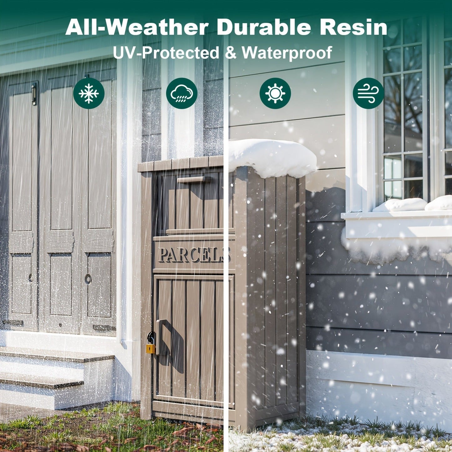 Waterproof Outdoor Storage Box with Lock Anti-Theft Porch