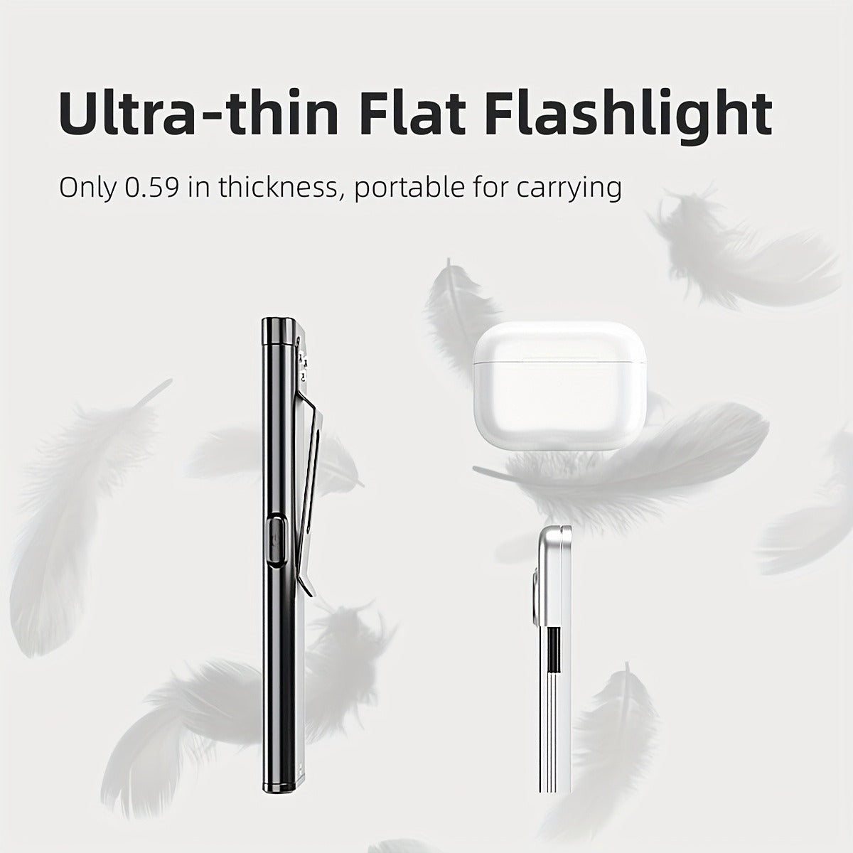Flashlight Ultra-Thin Pocket 2-Pack Set with Six Lighting Modes, Main Beam and COB Side Panel